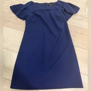 Navy Dress with Flutter Sleeves